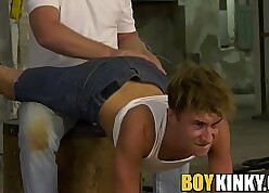 Strange maledom Sebastian Kane spanks twink asshole industriously